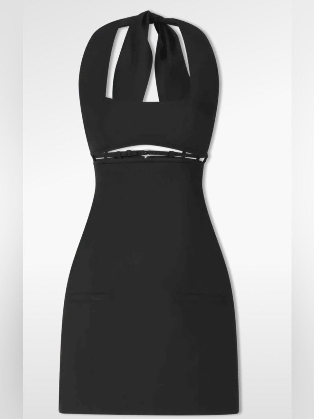 Jacquemus Black Backless Cutout Halter Dress - Picture 3 of 11
